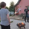 Harry's got a good flame on his stick, The Village Hall Plant Sale, and a New Dinghy, Weybread, Norfolk - 19th May 2024