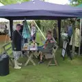 We shift our bench under a gazebo, LowFest at the Low House, Laxfield, Suffolk - 26th May 2024