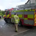 Suffolk Fire Service's engine is reversed, Saxtead Mill, Framlingham Gala and Chips on the Beach, Aldeburgh - 27th May 2024