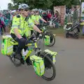 A pair of St. John Ambulance riders follow along, Fred and the SYWO at the Suffolk Show, Trinity Park, Ipswich - 30th May 2024