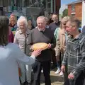 A giant birthday biscuit is presented, Ollie's 70th Birthday, The Handyman, Eye, Suffolk - 1st June 2024