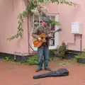 Lewis pretends to play guitar in Norfolk Yard, A "Once" Photoshoot, Diss, Norfolk - 8th June 2024