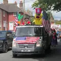 The mayor and Diss Duck on parade, The Carnival Procession, Diss, Norfolk - 16th June 2024