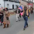 Frontier people, with the Betsy Ross flag of 1792, The Carnival Procession, Diss, Norfolk - 16th June 2024