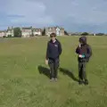 Fred points out plantain on Southwold Common, Eye Karate Kamp, Southwold Harbour, Suffolk - 6th July 2024