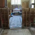 The red and green Mediaeval rood screen, A Return to Bedfield and the Church of St. Nicholas, Suffolk - 11th July 2024