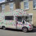 A flowery camper van on Catherine Street, Cambridge, The BSCC at Gissing Crown and Thelnetham White Horse - 18th July 2024