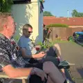 We sit outside the pub in the warm evening sun, The BSCC at Gissing Crown and Thelnetham White Horse - 18th July 2024