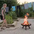 The fire pit is lit, Isobel's Relatives Visit, Brome, Suffolk - 20th July 2024