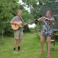 Nosher accompanies Isobel and her fiddle, Isobel's Relatives Visit, Brome, Suffolk - 20th July 2024