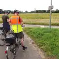 Paul checks directions on Darrow Lane, Harry at the Zoo, Banham, Norfolk - 28th July 2024