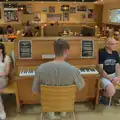 Rowan plays the piano at La Gare café, An Olympic Road Trip from Diss to Marseille, France - 3rd August 2024