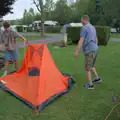 Rowan and Sean set up their tent, An Olympic Road Trip from Diss to Marseille, France - 3rd August 2024