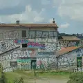 A heavily-graffitoed building, An Olympic Road Trip from Diss to Marseille, France - 3rd August 2024