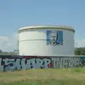 Some sort of French Colonel Sanders on an oil tank, An Olympic Road Trip from Diss to Marseille, France - 3rd August 2024