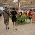 Sean and Rowan in a supermarket, An Olympic Road Trip from Diss to Marseille, France - 3rd August 2024