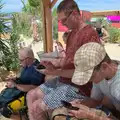 Everyone's on their phones, Hannah and Olympic ILCA 6 Sailing, Marseille, France - 5th August 2024