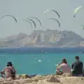 The kitefoils swarm around , Hannah and Olympic ILCA 6 Sailing, Marseille, France - 5th August 2024