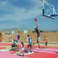 Some boys play a bit of basketball, Hannah and Olympic ILCA 6 Sailing, Marseille, France - 5th August 2024