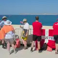 Hamish waves a flag, Hannah and Olympic ILCA 6 Sailing, Marseille, France - 5th August 2024