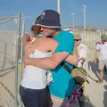 Hannah gets a hug from Sean, Hannah and Olympic ILCA 6 Sailing, Marseille, France - 5th August 2024