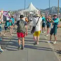 Hamish runs the gauntlet of volunteers, Hannah and Olympic ILCA 6 Sailing, Marseille, France - 5th August 2024