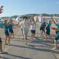 There's a big wave from the volunteers, Hannah and Olympic ILCA 6 Sailing, Marseille, France - 5th August 2024