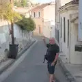 Hamish points up to our destination, Olympic Non-Sailing, Notre Dame, and the Journey Home, Marseille, France - 8th August 2024