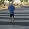 Hamish crosses a giant zebra crossing, Olympic Non-Sailing, Notre Dame, and the Journey Home, Marseille, France - 8th August 2024