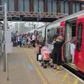 More passengers pile onto a packed train, Olympic Non-Sailing, Notre Dame, and the Journey Home, Marseille, France - 8th August 2024