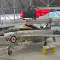 A helicopter and an English Electric Lightning, Flying in a Dragon Rapide, IWM Duxford, Cambridgeshire - 17th August 2024