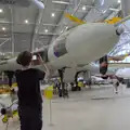 Fred gets a photo of one of the Black Buck Vulcans, Flying in a Dragon Rapide, IWM Duxford, Cambridgeshire - 17th August 2024