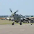 A taxiing Spitfire, Flying in a Dragon Rapide, IWM Duxford, Cambridgeshire - 17th August 2024