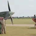 The latest Spitfire passenger gets a photo, Flying in a Dragon Rapide, IWM Duxford, Cambridgeshire - 17th August 2024