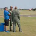 The pilot and crew hang around, Flying in a Dragon Rapide, IWM Duxford, Cambridgeshire - 17th August 2024