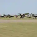 There's a nice lineup of warbirds on the grass, Flying in a Dragon Rapide, IWM Duxford, Cambridgeshire - 17th August 2024