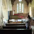 Sis looks at something in St. Mary's church, A Trip to Ickworth House with Sis, Horringer - 19th August 2024