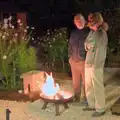 Marc and Wavy chat by the fire pit, A Summer Party, and the GSB at Walsham le Willows, Suffolk - 26th August 2024