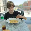 Harry has some pasta at Pizza Express, The Death of the Feather Factory, Diss, Norfolk - 30th August 2024