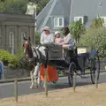 A horse and carriage clatters along Thorpe Road, A Protest on the Beach, Aldeburgh, Suffolk - 1st September 2024