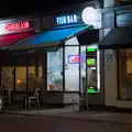 Neon lights on Cumberland Street, A Protest on the Beach, Aldeburgh, Suffolk - 1st September 2024