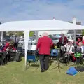 The band under a very flimsy gazebo, Palgrave Players Busking and the GSB at Pulham Market, Norfolk - 14th September 2024