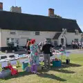 A book stall in front of the Crown pub, Palgrave Players Busking and the GSB at Pulham Market, Norfolk - 14th September 2024