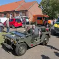 A Wilys jeep outside the village hall, Palgrave Players Busking and the GSB at Pulham Market, Norfolk - 14th September 2024