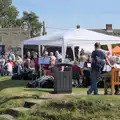 The almost-fly-away gazebo on the green, Palgrave Players Busking and the GSB at Pulham Market, Norfolk - 14th September 2024