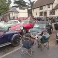 The market place is crowded with cars, Diss Heritage Transport Festival and the GSB at Wickham Skeith - 22nd September 2024