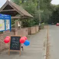 Balloons and a sign outside the village hall, Sunflowers, A Quiz at Westhorpe and a GSB Duck Race, Eye - 29th September 2024