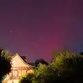 The Northern Lights over the house, A Walk to the Railway Tavern, Mellis, Suffolk - 13th October 2024