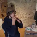 Harry tries on a helmet, The Witchfinder General at Framlingham Castle, Suffolk - 26th October 2024