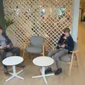 Fred and Harry wait around near reception, A Trip to Lloret de Mar, Catalonia, Spain - 27th October 2024